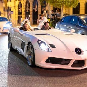 Adrian Sutil takes his Mercedes SLR Stirling Moss on a dinner date